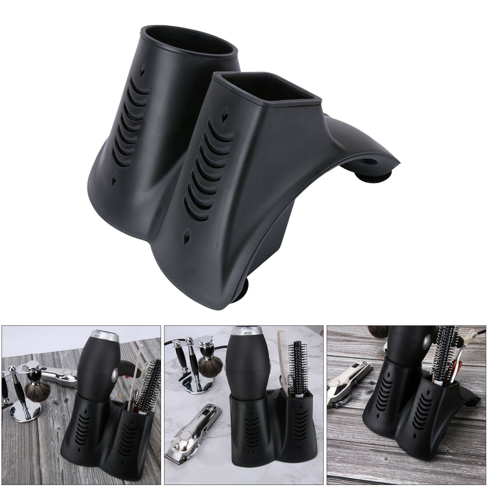 Desktop Hair Dryer Holder Dock Storage Scissors Organizer Blow Dryer Stand