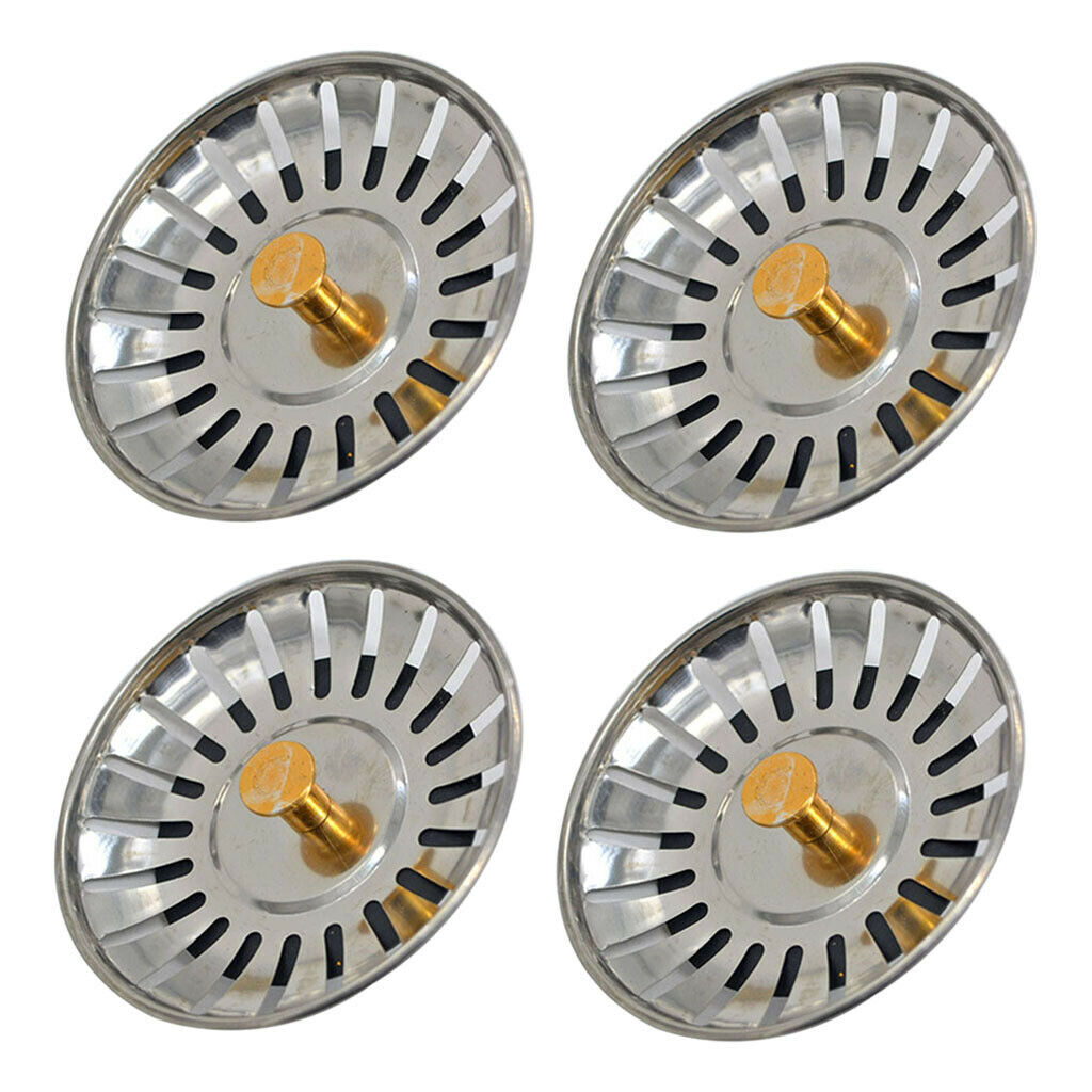4PCs Kitchen Sink Strainer Anti-Clogging Perforated Basket Drains Sieve