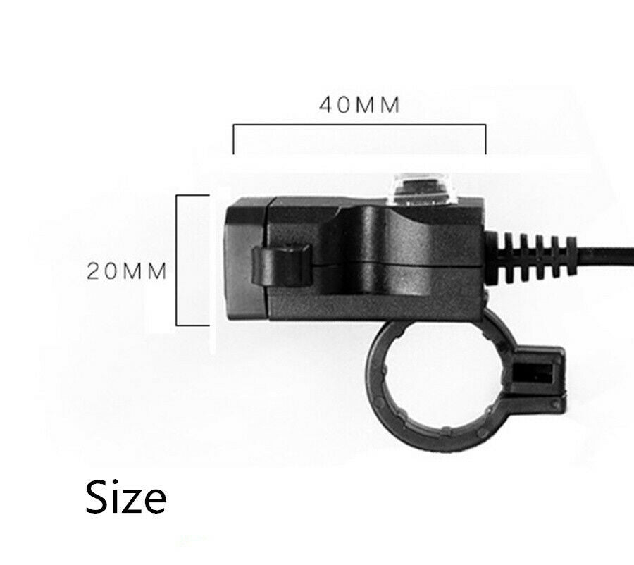 Dual USB jack 3.1A 12V Motorcycle Waterproof Phone Charger Outlet With Switch