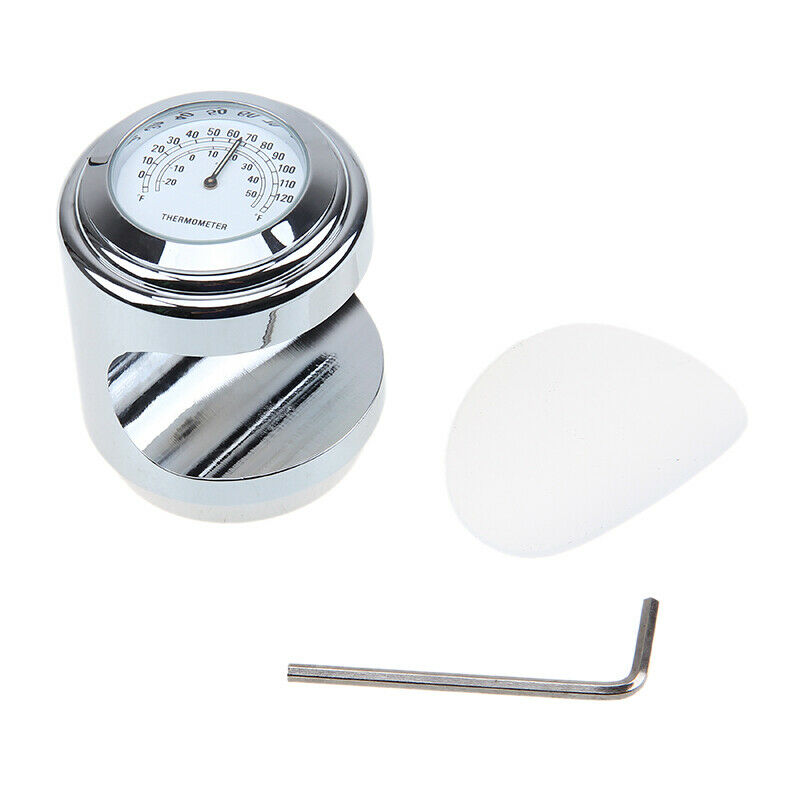 Universal 1" 7/8 Chrome Thermometer For Motorcycle Motocross ATV Billet Aluminum