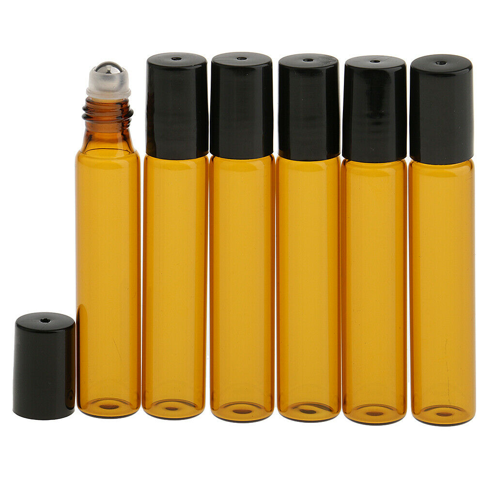 12 Pieces 10ml Refillable Empty Glass Roll On Bottles for Essential Perfume