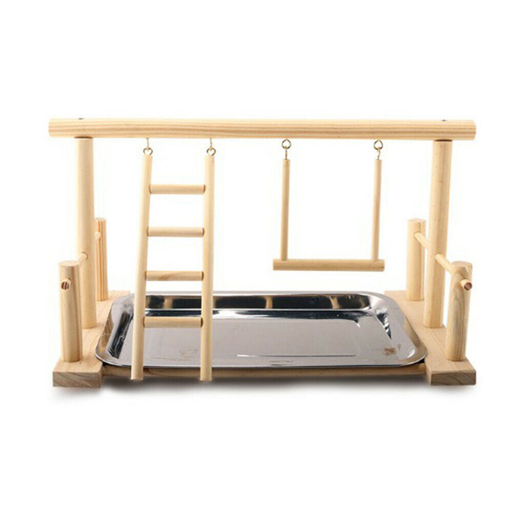 Parrot Birds Play Stand Cockatiel Playground Wooden Perch Gym Playpen A