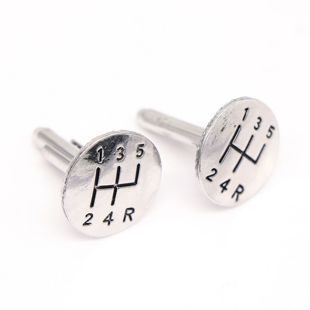 New Fashion Unisex Metal Plain Car Shift Cufflinks Wedding Shirt Cuff Buttons BD