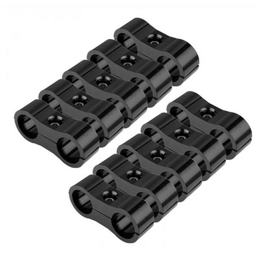 12pcs AN -10 Stainless Steel Braided Rubber Internal Hose Clamp Fitting Adapter
