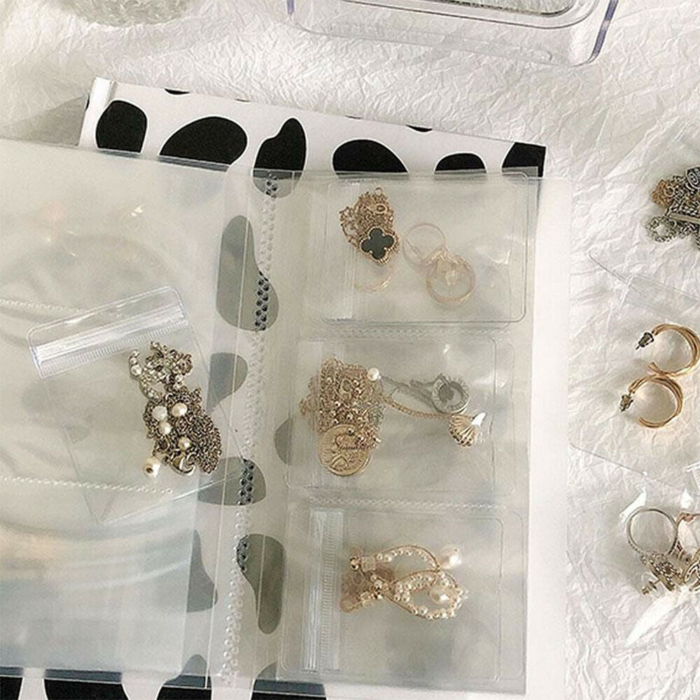 Creative Plastic Transparent Jewelry Storage Organizer Earring Display Bags NEW