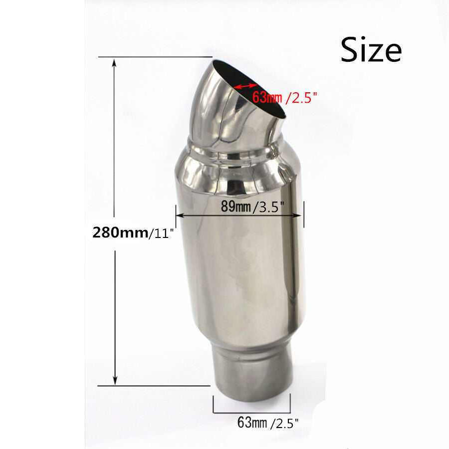2.5"inlet to 2.5"outlet Car Muffler Exhaust Pipe Tip Universal Stainless Steel