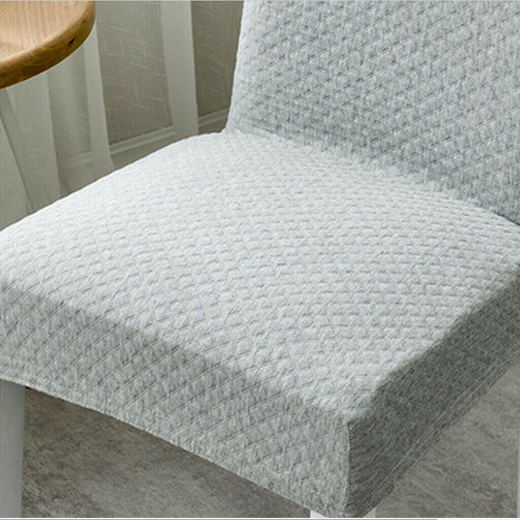 2Pcs Gray Knitted Universal Washable Wedding Dining Room One-piece Pinstripe