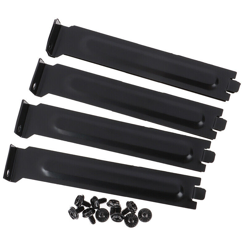 10 x Black PCI Chassis Slot Covers Bracket with Screws Blanking Pl~j fk sgL Rf