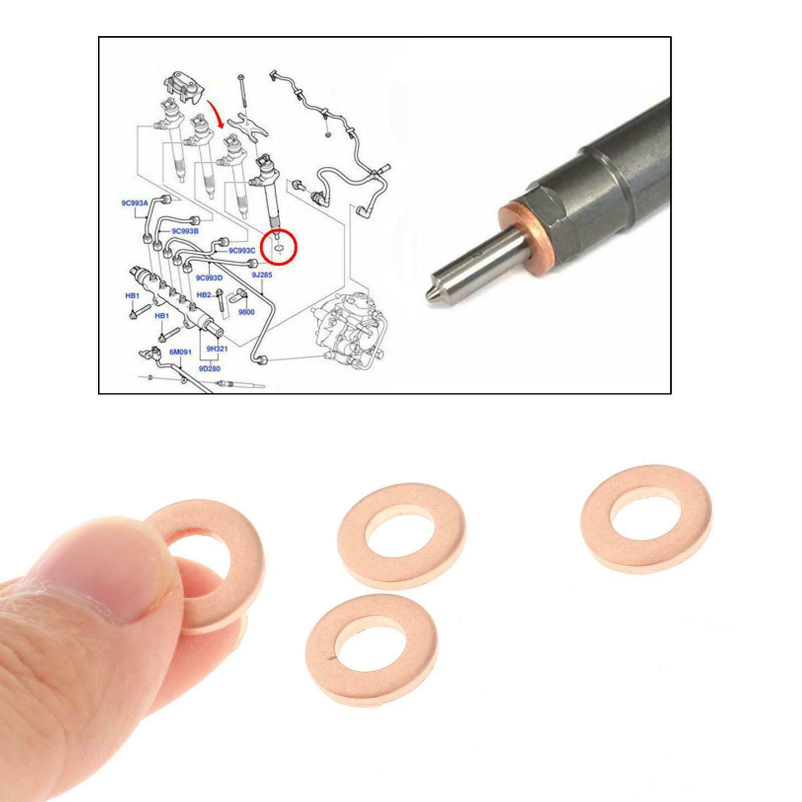 4x Fuel Injector Seal Copper Washer For Ford Transit Mk7 3.2 2006 2007 2010