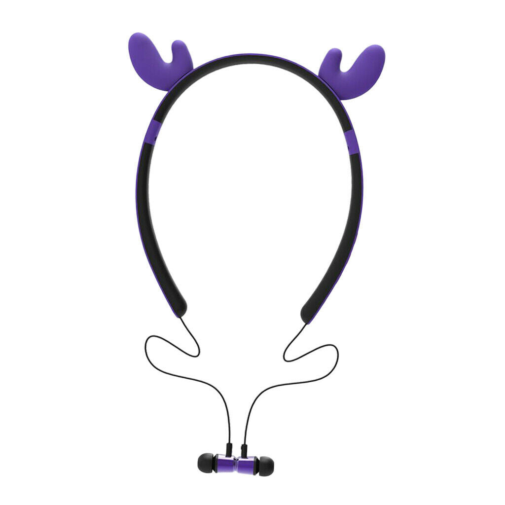 Wireless  Stereo Headset Cat Ear Headphone with Microphone Purple