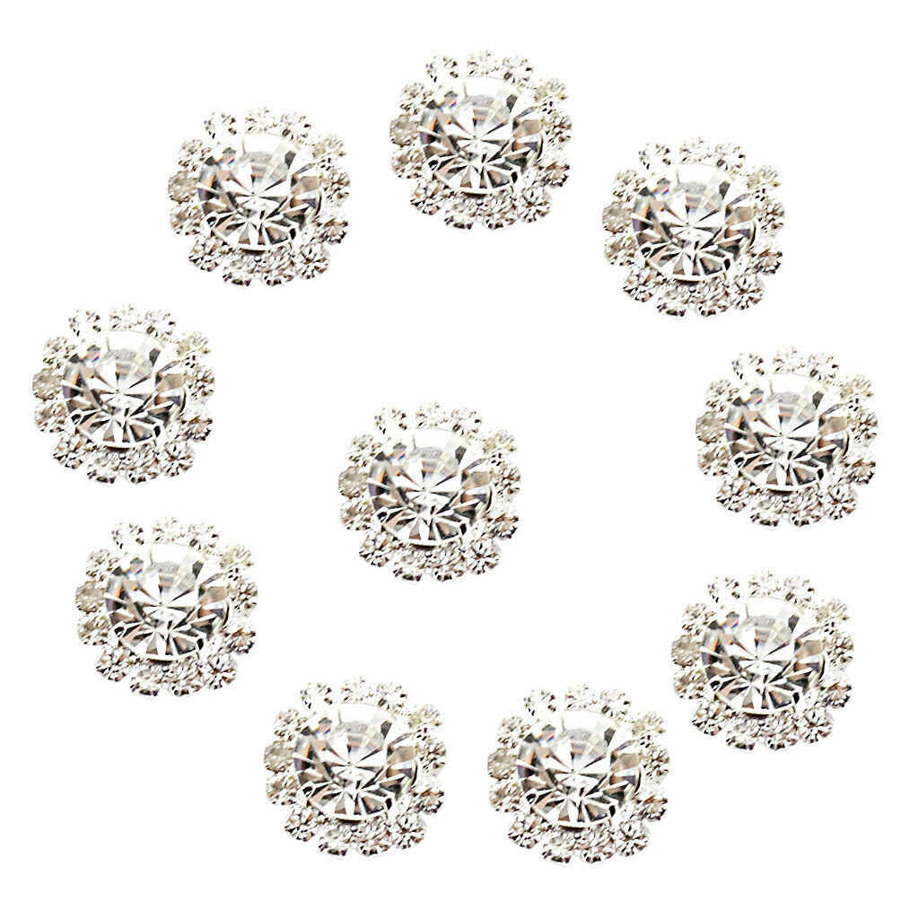 10set Crystal Button Flatback Button DIY Jewelry Ornament Garment Decor