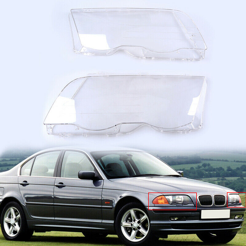 1 Pair Headlight Len Clear Covers Cap Fits BMW E46 325i 325xi 328i 325xi 1999-01