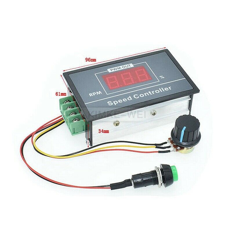 DC 6-60V 12V/24V/36V/48V 30A PWM Motor Speed Controller With Start/Stop Switch
