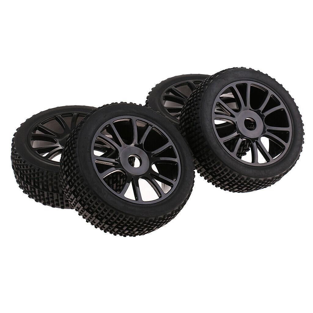 4Pieces 1/8 RC Car Tires Wheel Rims Hex for HSP HPI RC Truck Car Parts