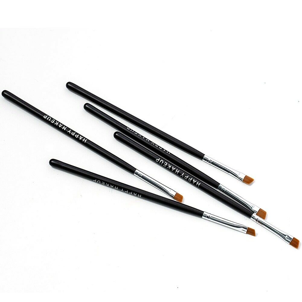 5x Eyebrow Inclined Flat Angled Brushes Eyeliner Eyeshadow Makeup 16.5cm/6.5"