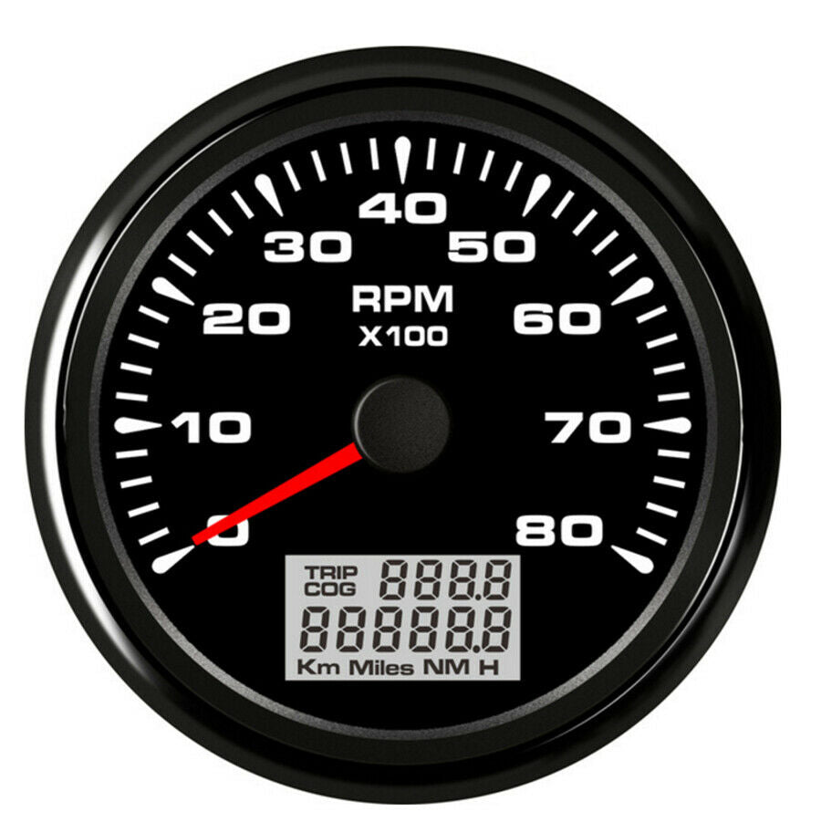 85mm Digital LCD Car Trip COG Tachometer 8000 RPM Anti-fog Glass IP67 Waterproof