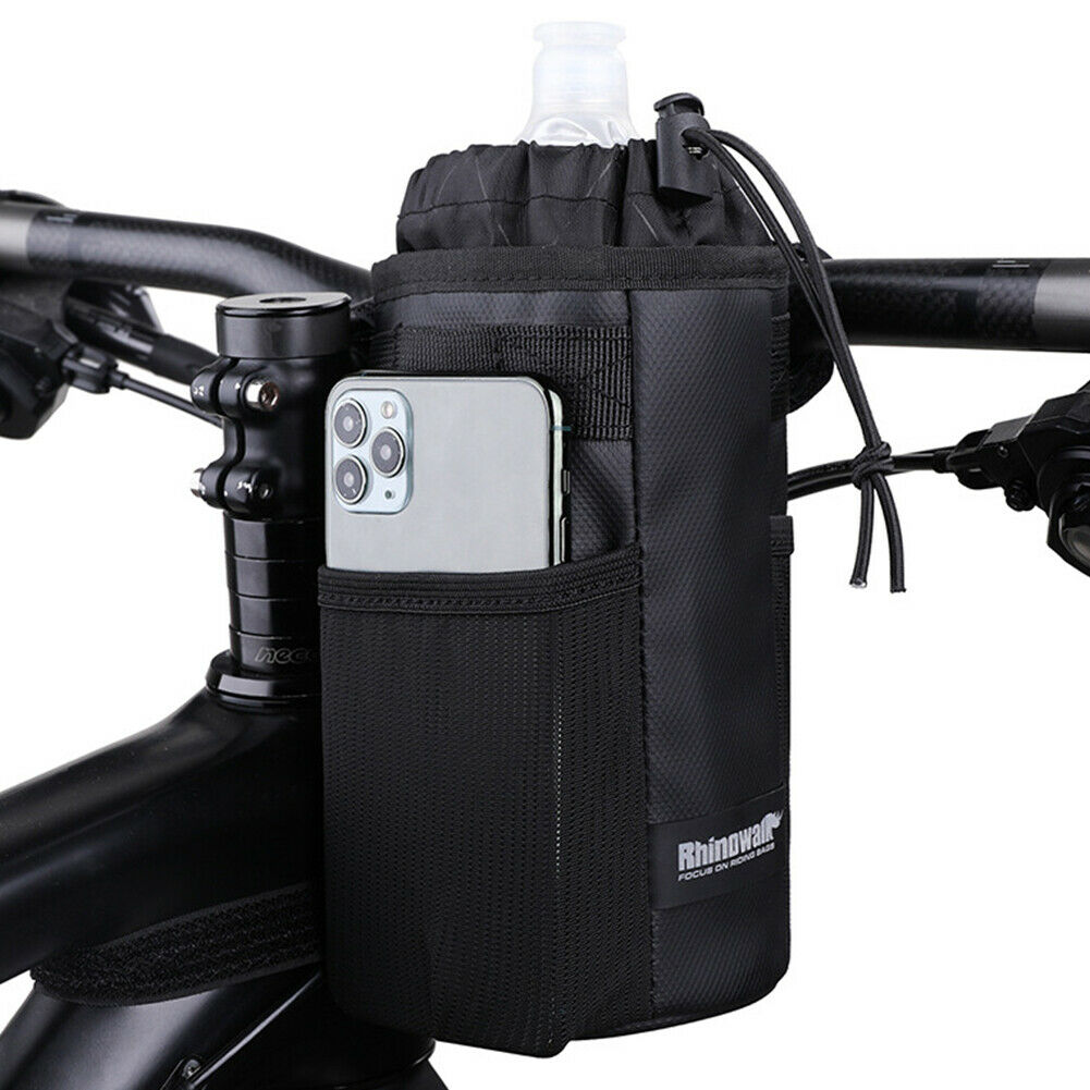 Bike Bicycle Water Bottle Handlebar Cup Holder Bag Stem Insulated Bag Accessory