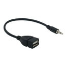 3.5mm Male Audio AUX Plug to USB Female Adapter Cable Cord for Car AUX Port