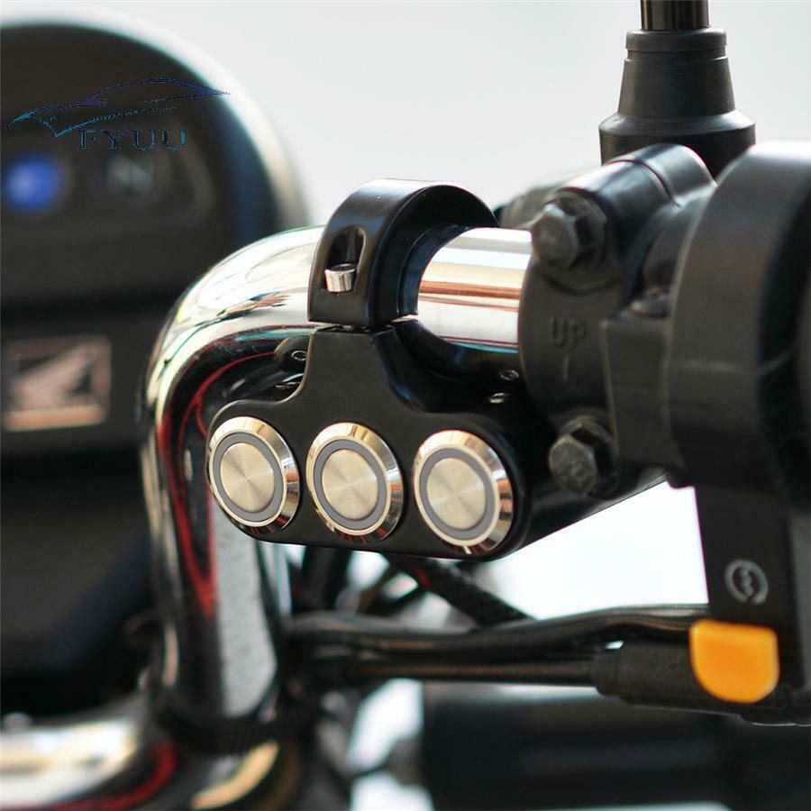 22mm 7/8''Motor Handlebar Switch Horn Start Kill Dual LED Momentary Reset Button