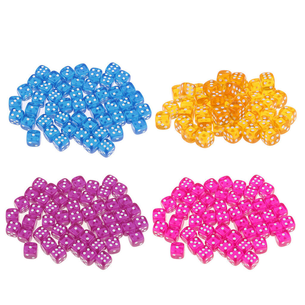 50pcs Acrylic D6 Six Sided Game Dice D&D TRPG Game Toys