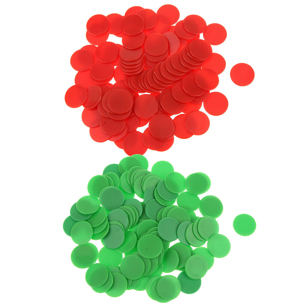 200PCS Plastic Board Game Counters Game Chip Kid Numeracy Teaching Red Green