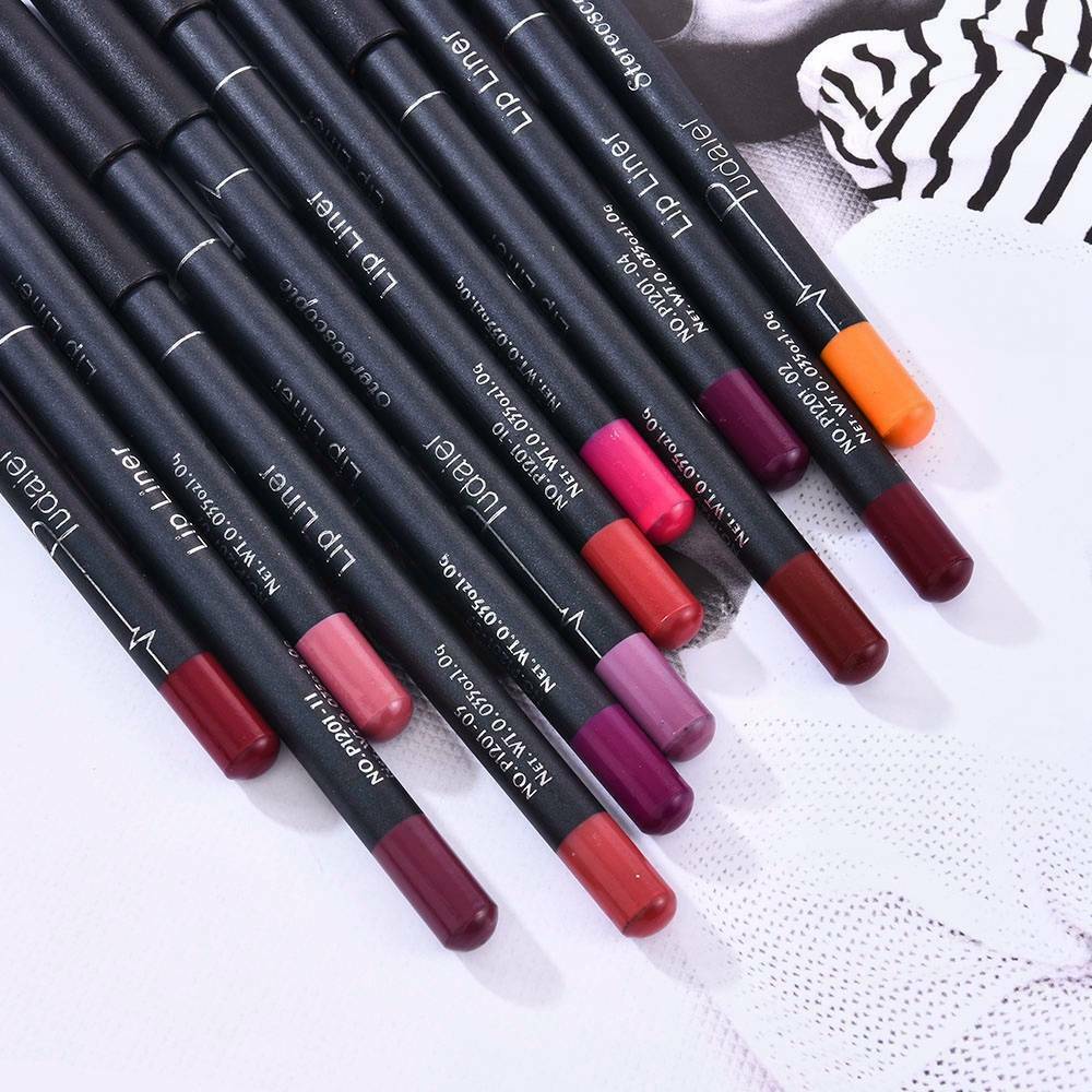 12PCS/Set Waterproof Lip Liner Lipstick Long Lasting Matte Lipliner Pencil Pens