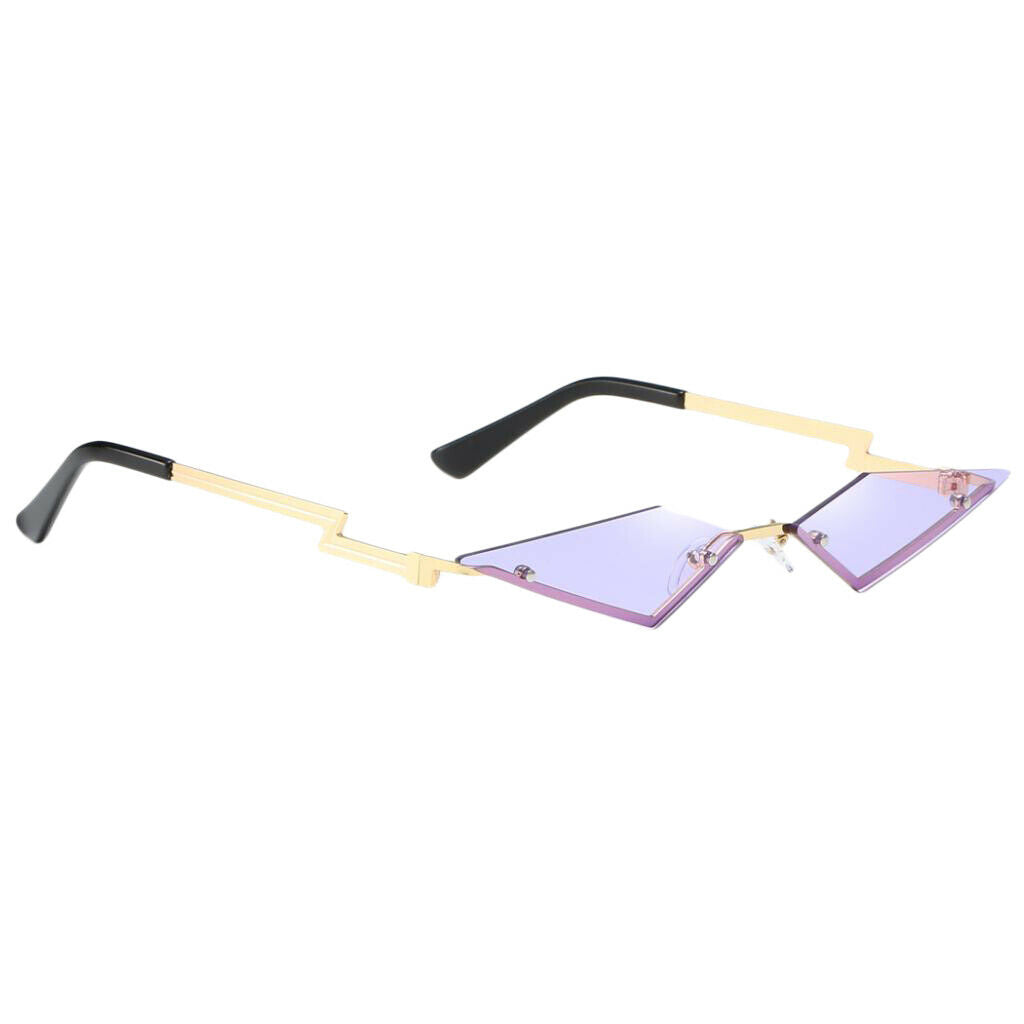 6 Pcs Punk Rock Cat Eye Sunglasses Rimless Frame Sun Glasses Club Eyewear