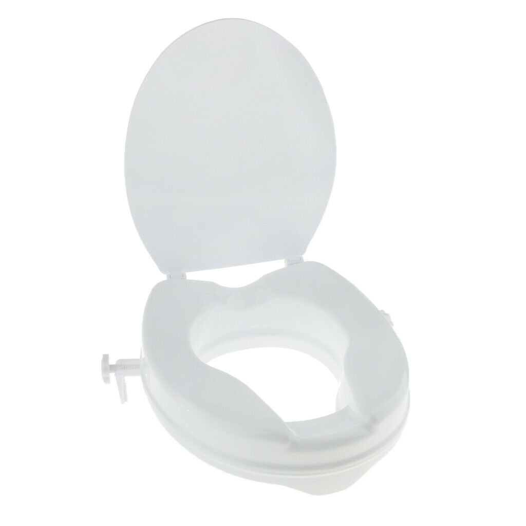 Standard Toilet Seat 2 "riser with Raised Safety Chair Lifter Extender