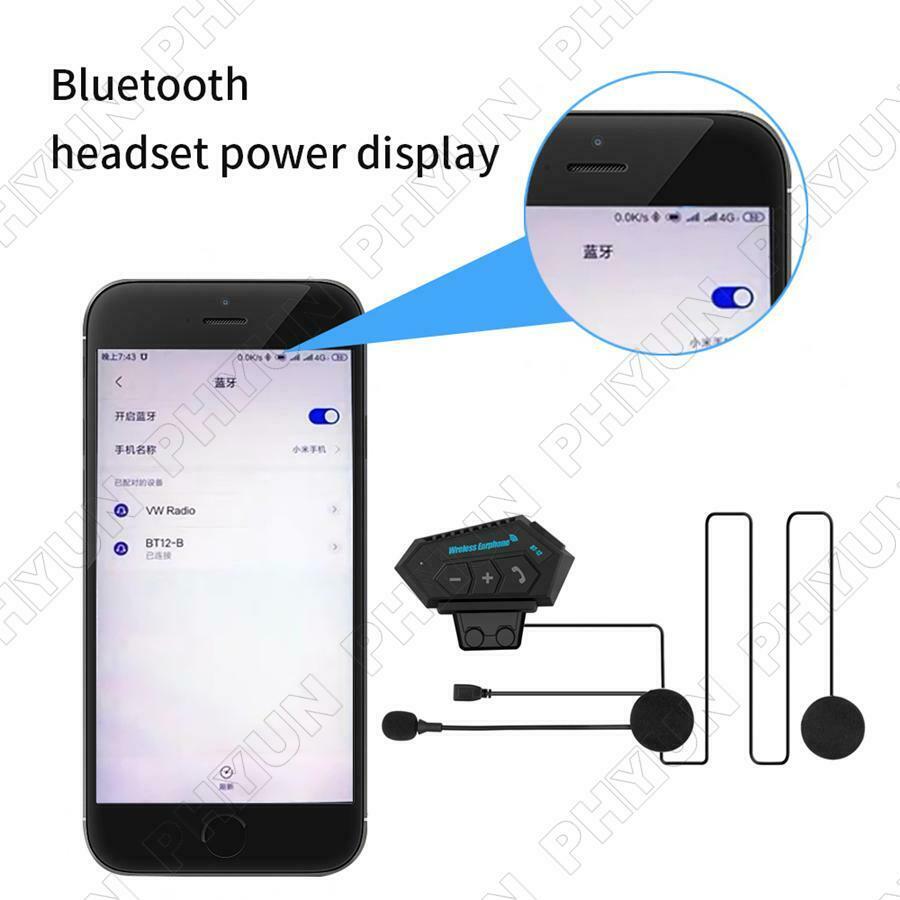 New Motorcycle Helmet Headset Earphone Wireless Bluetooth Headphone Rechargeable