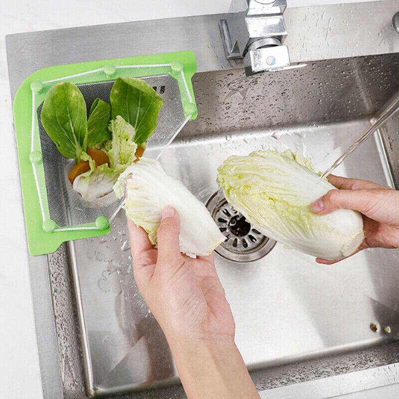 Kitchen Sink Filter Triangle Drainage Rack Hanging Net Drain Basket Antibloc XC