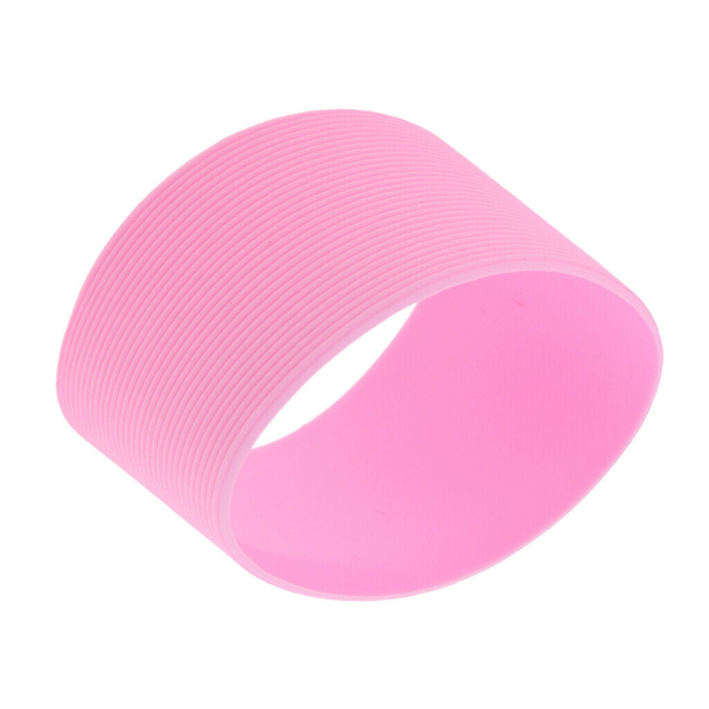 Outdoor Silicone Round Non-slip Water Bottle Mug Cup Sleeve Cover pink