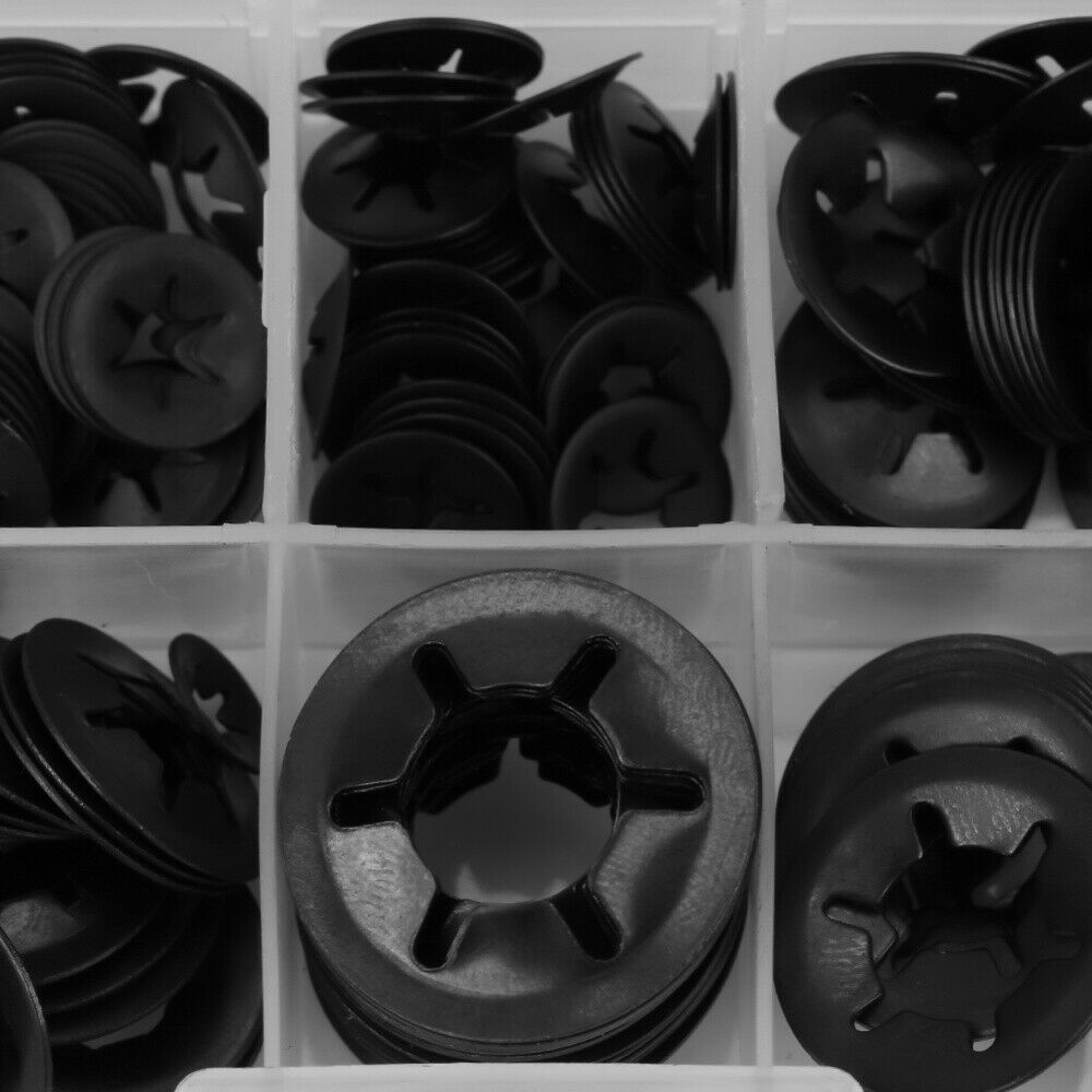 260X Push Nut Speed Lock Washer Clip Clips Assortment Kit M3 M4 M5 M6 M8 M10 M12