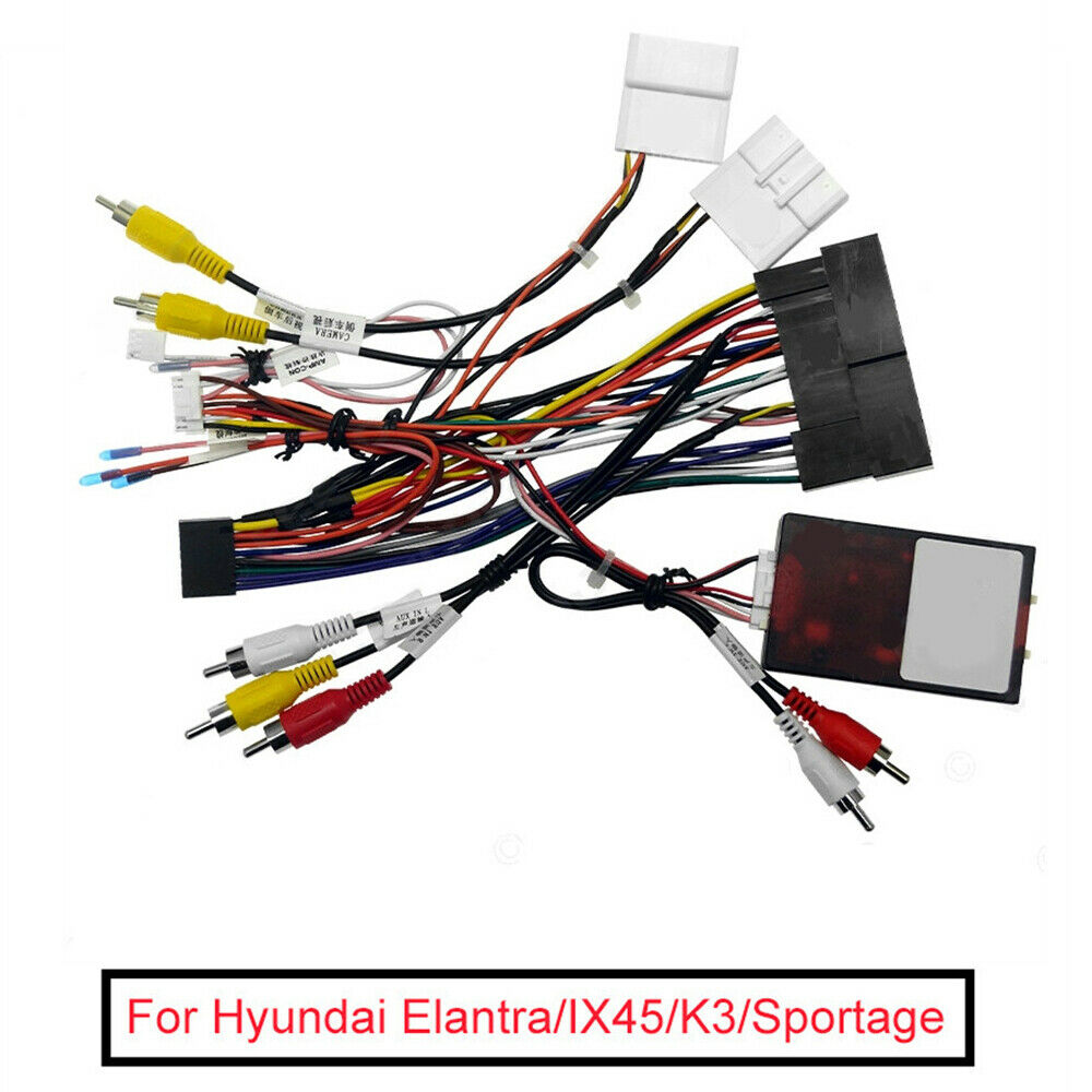 For Hyundai Elantra/SantaFe IX45/Cerato 16Pin Radio Wiring Harness w/ Canbus Box