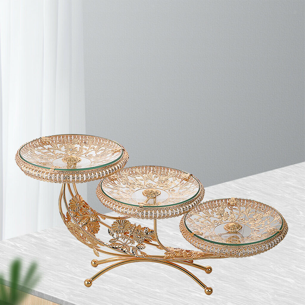 Luxury Fruit Bowl 3 Tier Display Serving Tray Dessert Hotel Party Birthday