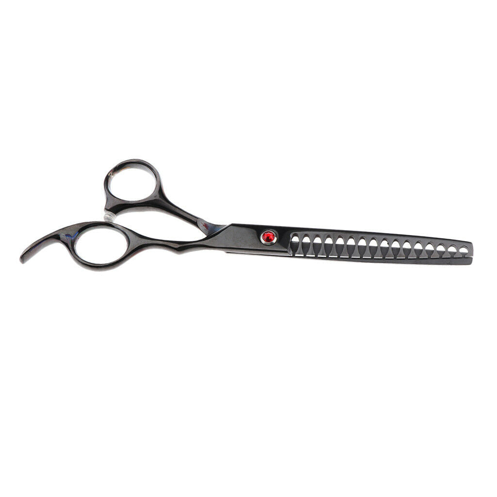 Teeth Fishbone Scissors Pets Grooming Thinning Shears Salon Hairdressing Black