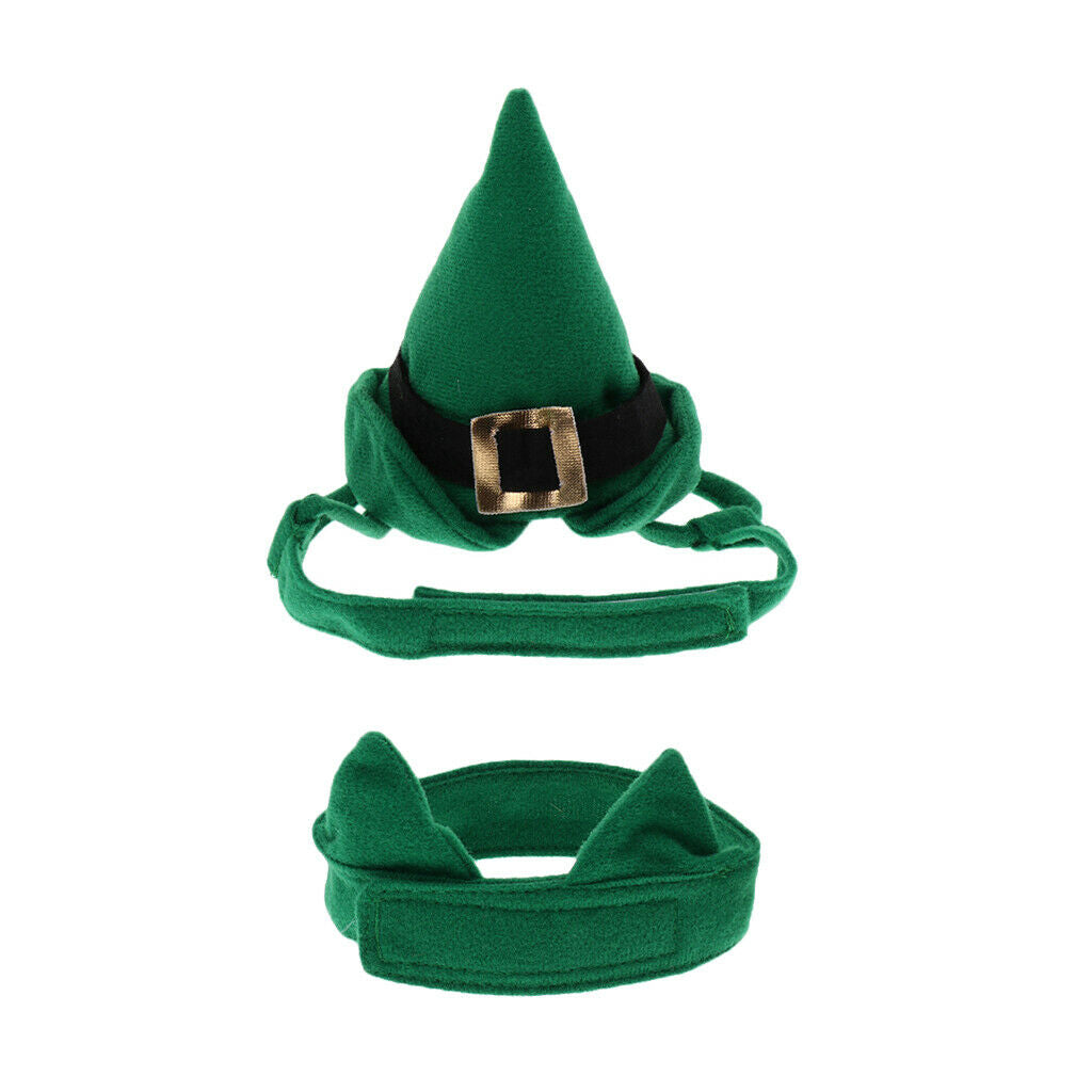 Cute Pet Cat Dog Christmas Caps Party Costume Hat Costume Headwear Green
