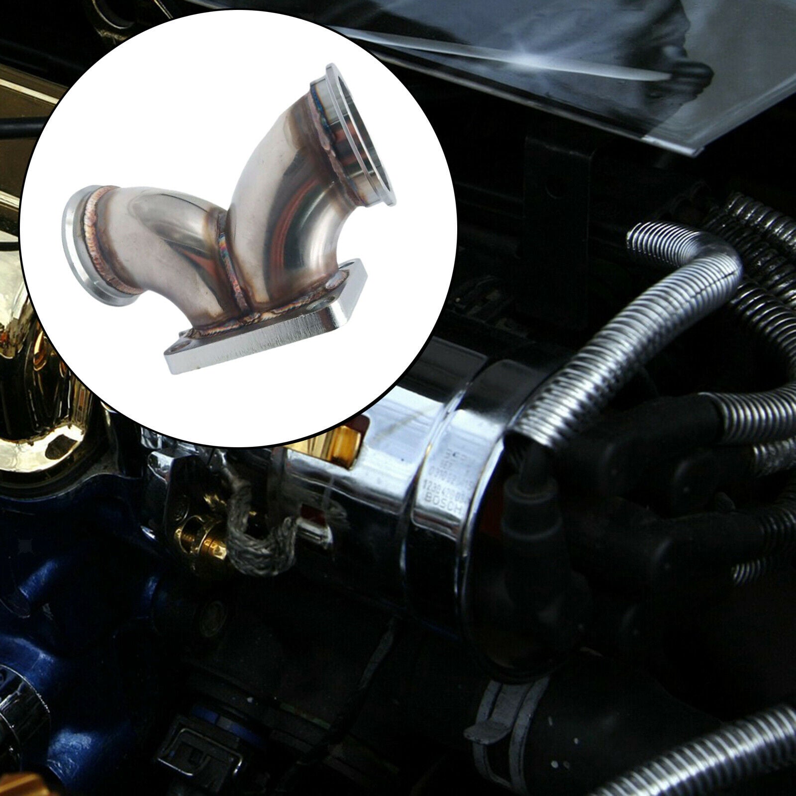 TU-TSF03 Car Turbo T4 Twin Scroll Flange to 3" V-band Easy to Use Durable
