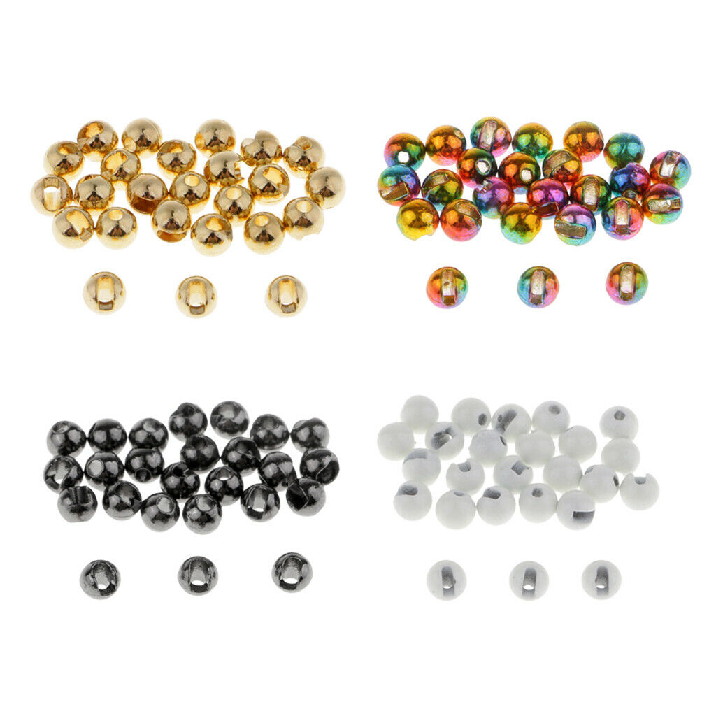 100 Packs 2.8mm Slotted Tungsten Beads Anti-rust Stable Fly Tying Materials