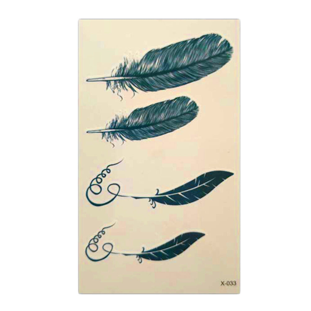 8X Chic Feather Tattoo Stickers Waterproof Temporary Removable Bodys Art T.l8