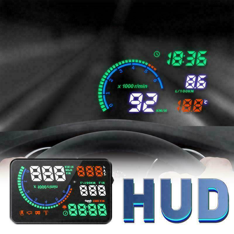 5.5" Car HUD Head Up Display OBD2 Diagnostic Tool Projector Digital Speedometer