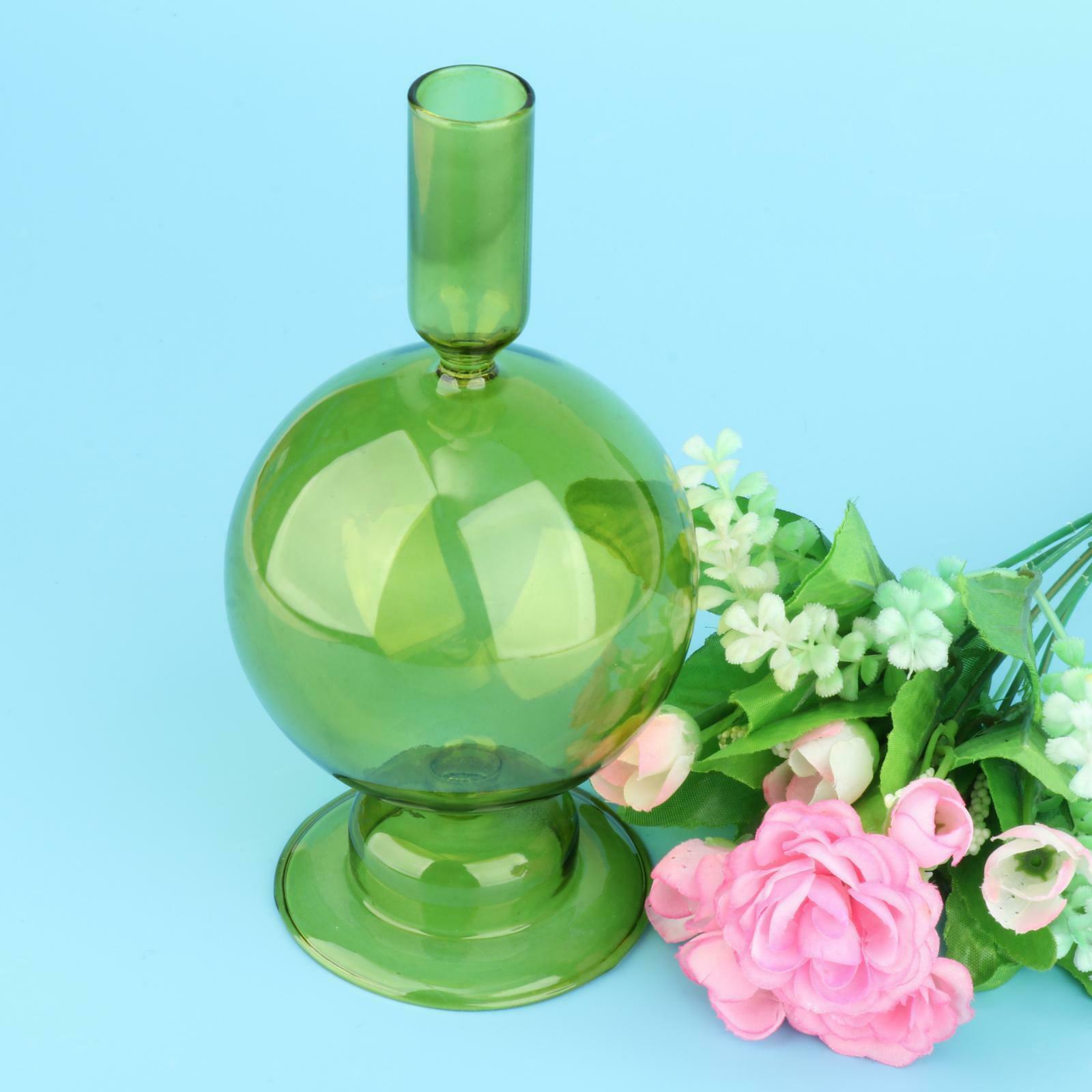 Green Glass Candle Stand for Wedding Holiday Housewarming Party Centerpiece