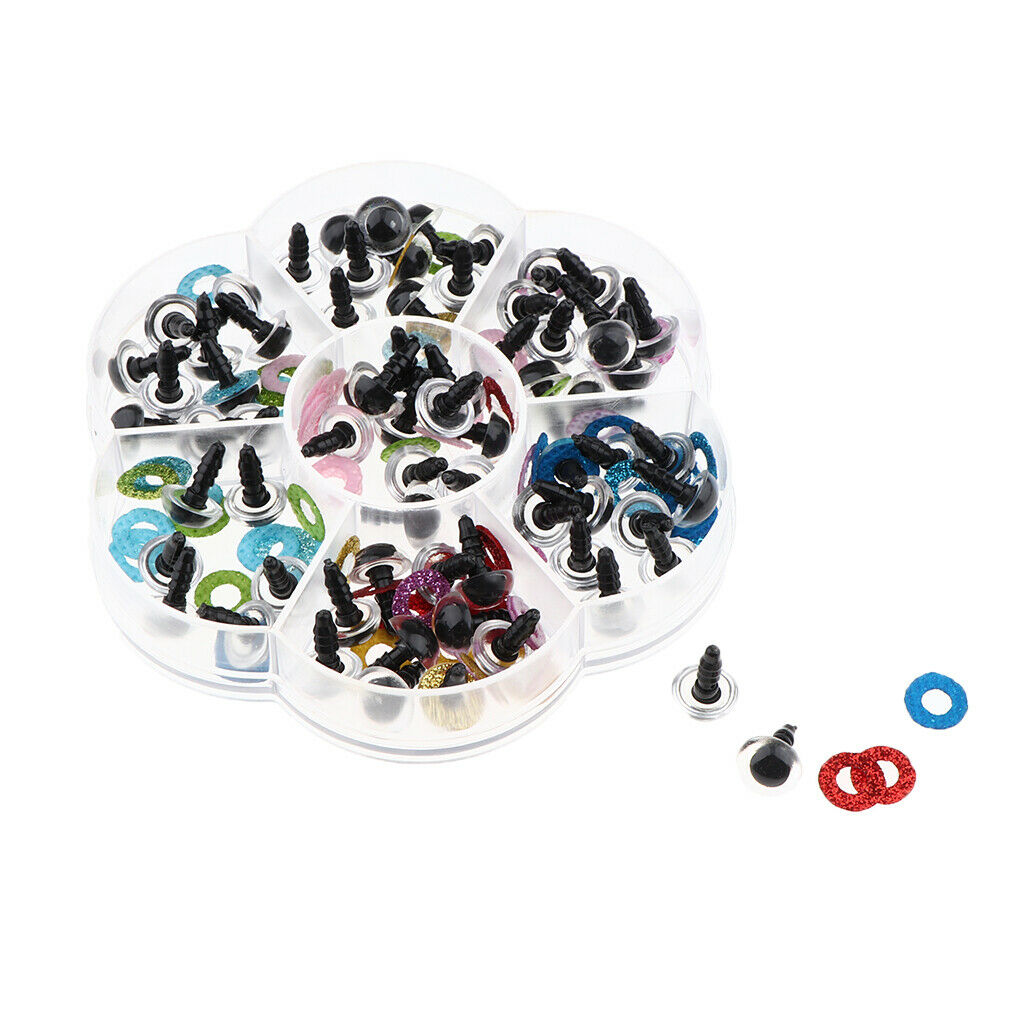 70 Pieces Owl Eyes with Glitter Nonwoven & Washers for Stuffed Animal Crafts