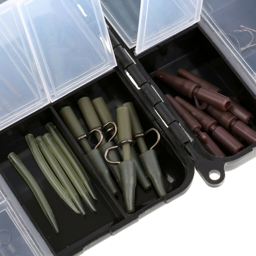 Carp Fishing Tackle Box Lead Clips Hook Swivels Baiting Needles Terminal Rig