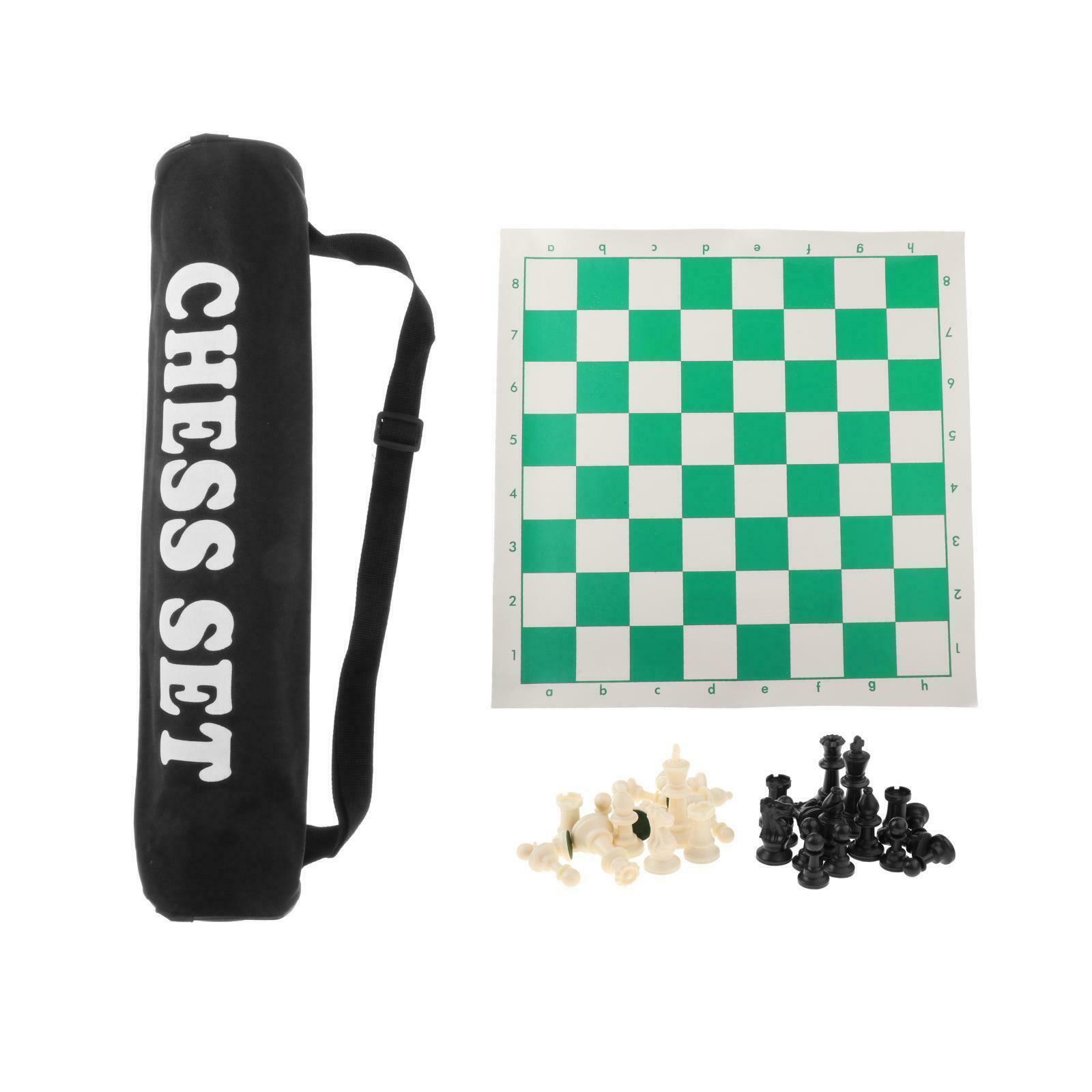 Travel Portable Chess Set Board Games 15"x3" Plastic for Kids Home Camping