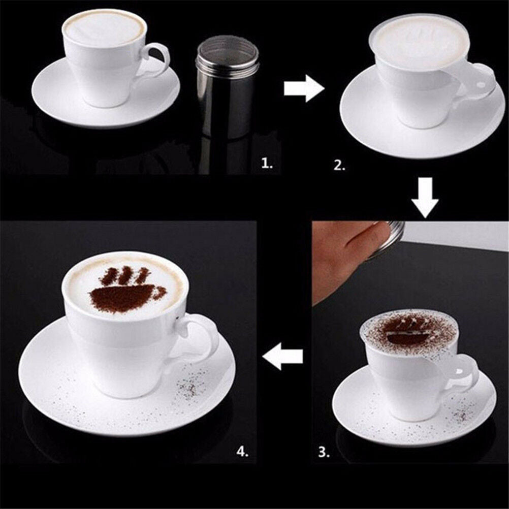 Excellent 16X Coffee Latte Mold Cappuccino Cake Cookie Stencil Template De.l8