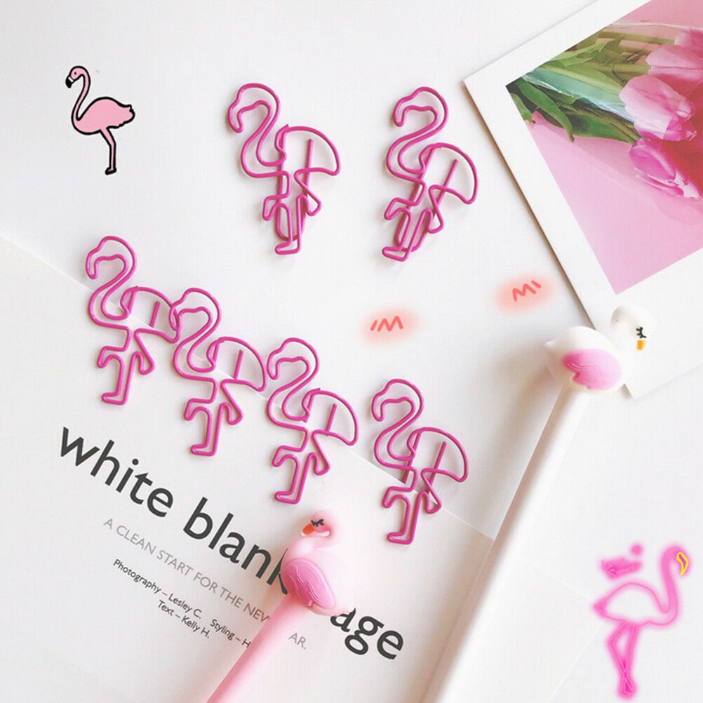 5Pcs/lot Pink Flamingo Bookmark Planner Paper Clip for Book Stationery Sch.l8