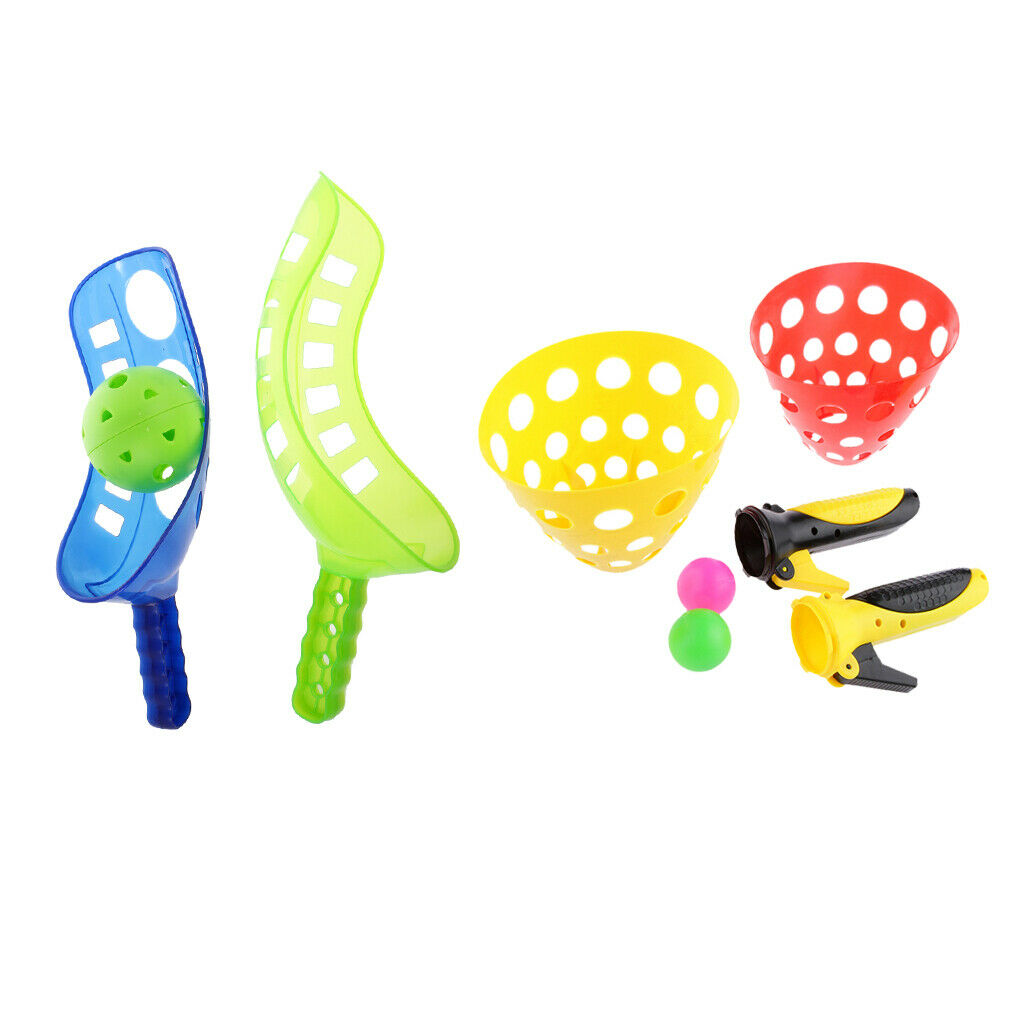 2 Set Garden Beach Toss Throw Catch Scoops Ball Shoot Toys Set Party Family