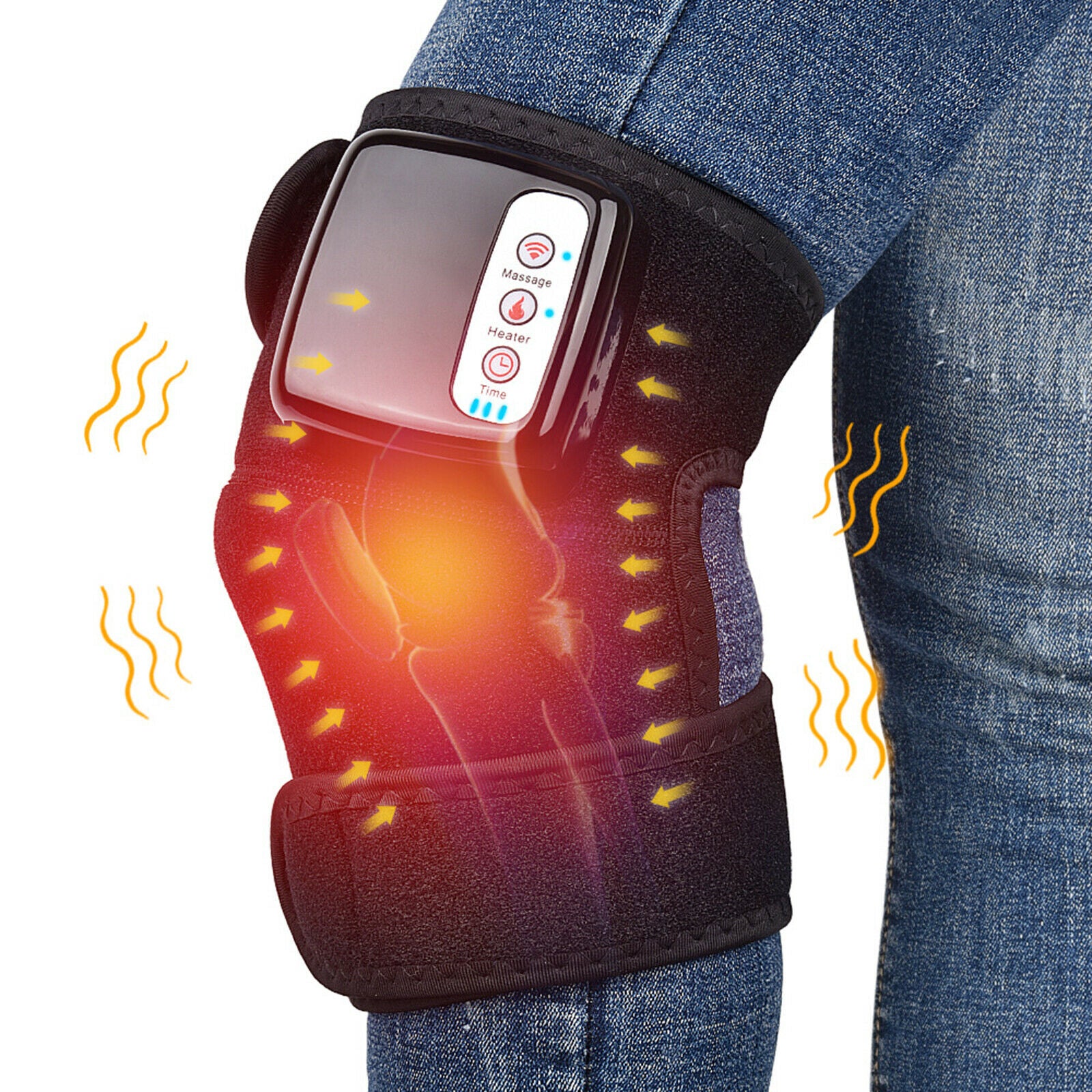 Electric Heated Knee Massager Arthritis Warm Therapy Legs Wrap Brace US Plug