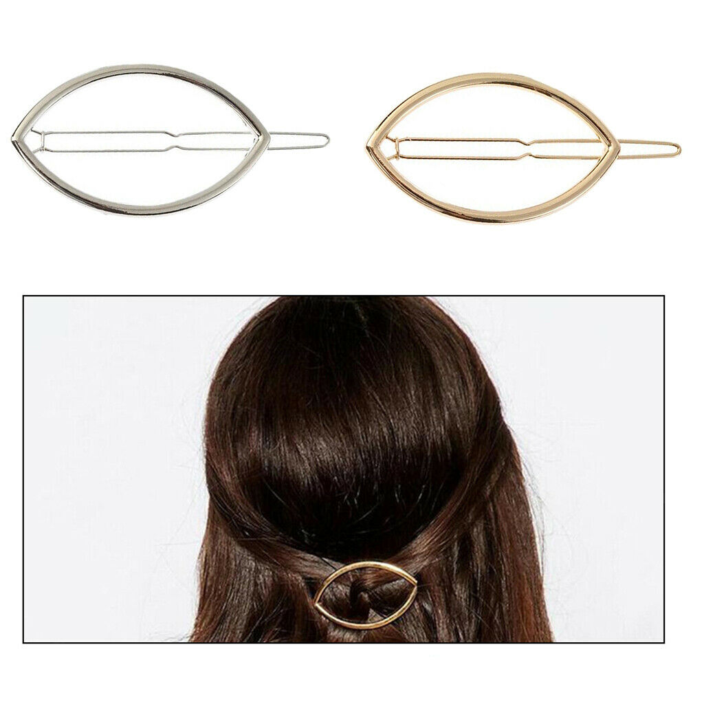 2x Fashion Geometric Hairpin Clip Hair Snap Clamp Womens Girls Headwear