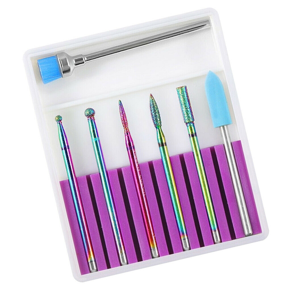 7x Tungsten Steel Nail Art Drill Bits Set Acrylic Nails Polishing Bit Kit 9